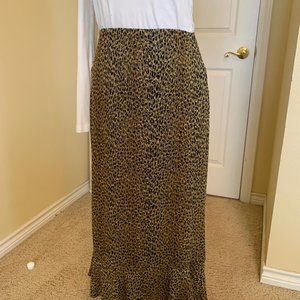 Long, animal print skirt, Small
